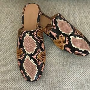NWOT Madewell Snake Print Mules Slides 9M